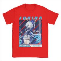 Men T-Shirts Furina Genshin Impact Cool Cotton Tees Short Sleeve Game Anime T Shirts Crewneck Clothes Plus Size S