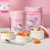 TAFUCO Sanrio Kuromi & Hello Kitty 3-Layer 316L Stainless Steel Insulated Lunch Box
