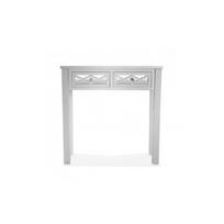 Console bois et miroir - VERSA - SAFIRA - 2 tiroirs - Bois - 78 x 25 x 78 cm