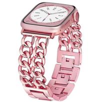 Fashion Metal Bracelet Strap For Apple Watch Ultra 44mm 45mm 40 41 49 Chain Design Women Bands For iWatch 9 8 7 6 5 4 3 38mm 40mm 41mm