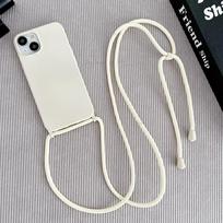 Kryžinė apyrankė-dirželis Skysto silikono dėklas iPhone 16 Plus 11 12 Mini 17 15 14 13 Pro Max 17 Air Kaklo dirželis Minkštas dangtelis iPhone 11 Pro