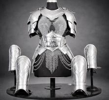 Women's Medieval Knight Armor Set – Steel Cuirass with Chainmail | Female Warrior LARP Costume