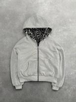 Women's Reversible Hooded Zip Up Sweatshirt Loose Fit Vintage Leopard Print Double Sided Long Sleeve Hoodie S