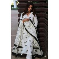 Viscose Rayon Designer Kurti Pant Dupatta Set Bollywood Ethnic Tunic Kurta Set