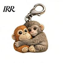 Party Decoration Accessory Little Monkey Pocket Hug Token Cute Holding Plush Toy High-quality Keychain with Card Inspirational Keepsake 1pc