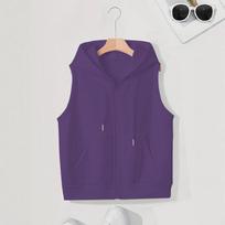 Women's Hooded Zip Up Vest Loose Fit Sleeveless Sweatshirt Casual Pocket Polyester Spring Fall Layering Waistcoat S