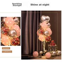 Qingwei Balloon Stand Set with String Lights for Proposal, Confession, Decoration, Birthday Scene Setup, Pink