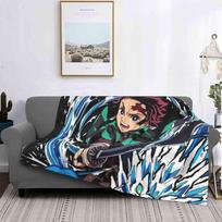 Kamado Tanjiro Demon Blanket Soft Warm Travel Portable Blanket Anime Manga Comic Animation Fantasy Kamado Tanjiro Size: 75*100cm, Weight: 230 GSM