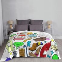 Blanket Bananas Time 249 Pizza Cauldron Bike Kid Coffee Domino Bear Balloon Duck Dino Egg Size: 75*100cm, Weight: 230 GSM