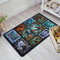 Fantasy Dragon Gallery Pattern Rug Floor Mat for Living Room or Bedroom Soft and Comfortable Carpet a Gift for Birthday and Holiday. 40x60cm( 15x23in )