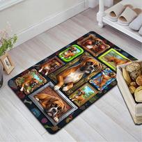 Boxer Dog Gallery Pattern Rug Floor Mat for Living Room or Bedroom Soft and Comfortable Carpet a Gift for Birthday and Holiday. 40x60cm( 15x23in )