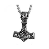 Men Amulet Necklace-thor's Hammer Pendant with Chain, 55+5cm Adjustable, Jewelry -stainless Steel