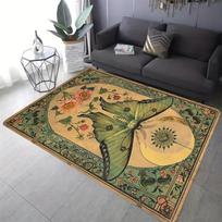 1pc Artistic Butterfly Area Rug and Moth Pattern Lunar Elements Rectangle Mat Hand Machine Made Living Room Bedroom Decoration 40cmX60cm