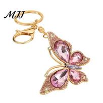 Colored Diamond Keychain Light Luxury Butterfly Crystal Pendant Rhinestone Colorful Sparkling Bag Charm Gift for Women Girls Unique