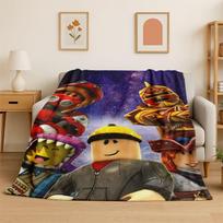 Animacinis R-Robloxs Žaidimų Žaidėjo Flanelinis Antklodė Minkštas Šiltas Mėtomasis Antklodė Miegamojo Svetainės Lovoje Kelionėms Stovyklavimui Iškylai Dovana 75x90cm