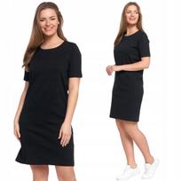 Women's Cotton Dress Short Sleeve Above Knee Comfortable MORAJ L BLACK