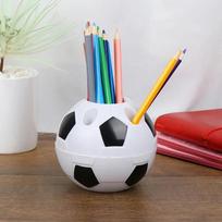 Studento rašiklio laikiklis Kūrybiškas apvalus futbolo formos daugiafunkcinis plastikinis laikymo dėžutės futbolo formos darbastalio dekoras 1pcs