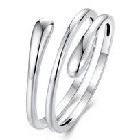 Elegant silver ring entwining the finger, silver 925