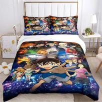Detective boy Conan Bedding Set 3D Printed Anime Duvet Cover Set For Kids Girls Boys, Microfiber Beddingset And Pillowcases 135x200cm