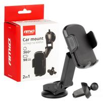 Car phone holder for windshield, cockpit, adjustable grille AMIO-04136