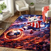 1pc Space Soccer Goat Carpet Rug for Bedroom Living Room Decor Sofa Home Game Area Rug Non-slip Floor Mat. DT71601119 40cm x 60cm