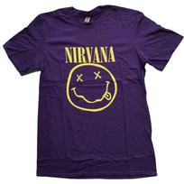 New Nirvana T-Shirt: Yellow Smiley OFFICIAL purple S