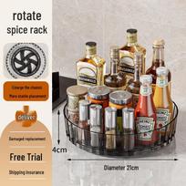 Large Capacity Rotating Spice Rack - Multi-functional Kitchen Countertop Seasoning Holder