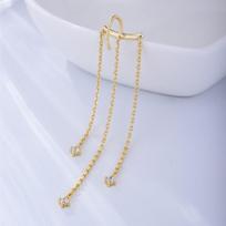 Handmade Geometric Long Drop Earrings With Chain Tassels Sterling Women Fashion Office Wear 925 Sterling Silver