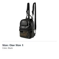 PUMA Shiny Patent Leather Backpack Regular Womens Black 077922-01 One Size 1