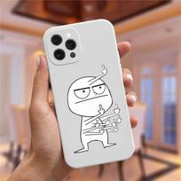 Juokingas vyras telefono dėklas iPhone 13 Mini 12 7 8 Plus X XR XS Max vidurinio piršto dėklai iPhone 11 Pro Max minkštas galinis dėklas iPhone 13Pro Max brown