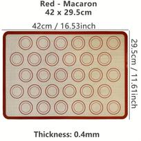 4 mm storio silikoninis kepimo kilimėlis puikiems nelipniems rezultatams 42x29.5cm Red Macaron