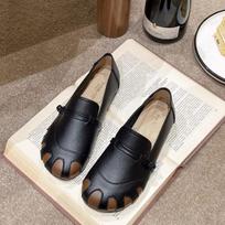 Soft Leather Women's Shoes, Flat-bottomed Single Shoes, Tendon Soft-soled Mother Shoes, Peas Shoes, Lazy Shoes 41
