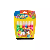 Dažai tūtelėse su teptukais COLORINO, 6 neoninių spalvų