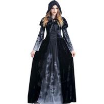 Helovino Suaugusiųjų Šienapjūtės Ilga Suknelė Siaubo Kaukolė Vampyras Cosplay Kostiumas Baro Scenos Kostiumas S black