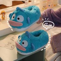 Women Winter Funny Clownfish Slippers Warm Platform Flip Flops 2024 New Short Plush Flats Home Cotton Shoes Couple Bedroom Shoes 36-37 mėlyna
