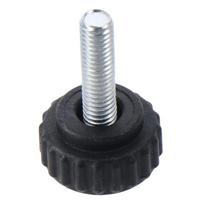 Didelio našumo M6 x 20mm rankenėlės-varžtai Plastikinės Juodos tvirtinimo rankenėlės Metrinės Apvalios galvos Rievėtos rankenėlės greitam nuėmimui