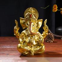 Thai style Lndian Elephant god statue Resin painted sculpture Hindu god statue Home Living Room Office God of Wealth Ornament