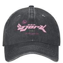 Bjork Homogenic Logo Pink Baseball Caps Stuff Vintage Distressed Denim Casquette Headwear Unisex Travel Adjustable Hats Cap One Size gray