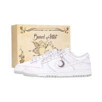 Nike Dunk Crimson Mist's Dream Abrasion Resistant Low top Skateboard Shoes Unisex Light Lavender DD1391-103(Team724-) 36