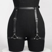 Madingas moteriškas PU odos kojų diržas Kūno diržas Krūtinės Punk Gotikinis Kojų Garteriai Diržai Gotikinis Juosmens Diržas Drabužių Aksesuaras gray