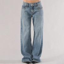 Women's Low Rise Wide Leg Jeans Straight Denim Pants Raw Edge Urban Chic Mild Stretch Fall Long Trousers S