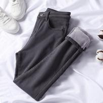 Women's High Waist Skinny Jeans High Stretch Fleece Lined Denim Pants Warm Winter Slim Fit Pencil Jeans For Curvy Figures 25