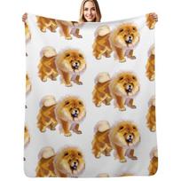 Chow chow Throw Blanket Wrinkle Resistant Lightweight Blanket Size: 75*100cm, Weight: 230 GSM