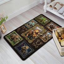 Triceratops Evolution Pattern Rug Floor Mat for Living Room or Bedroom Soft and Comfortable Carpet a Gift for Birthday and Holiday. 40x60cm( 15x23in )