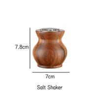 Hand-crank Pepper Grinder,Ceramic Core,Vase/Wine Jar/Sphere Style Spice Pepper Mill,Multi-purpose Salt Shakers,Wooden,BBQ Mill