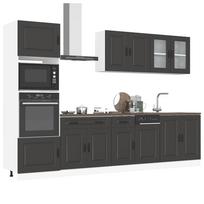Kitchen Cabinet Set, Squid, 7-Piece, Black