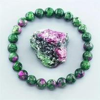 Natural Healing Stones Ruby Green Stone Beaded Bracelet Unisex Handmade Jewelry 8mm L0329-8mm