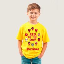 Personalised Red Nose Day T-Shirt Funny Faces Fundraising Comic Relief Top XL