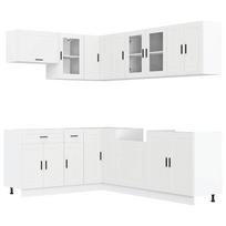 vidaXL Virtuvinių spintelių komplektas, 11 dalių, Porto, balta