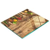 Decorative Glass Cutting and Serving Board Spices Wood 60X52 Cm